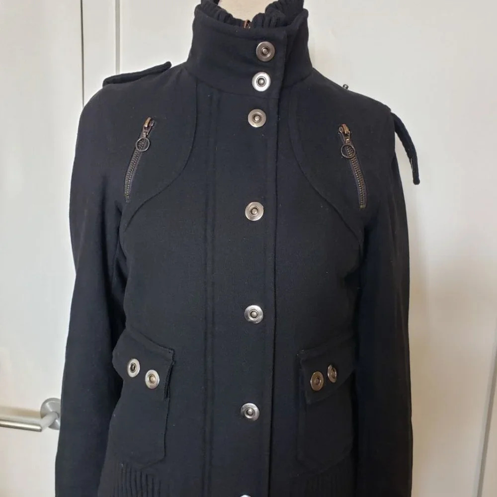 Well  Loved black punk bomber jacket